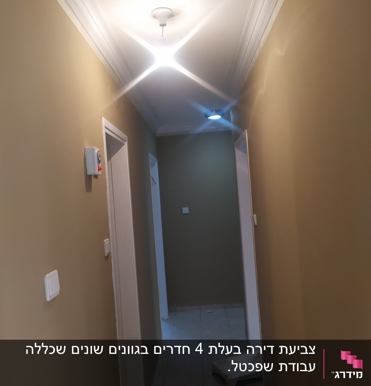 מסדרון צבוע בצבע בז